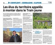 Article l independant 20 avril 2024 interview de jean louis demelin president du comite des usagers du train jaune