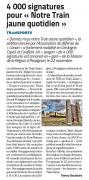 Article l independant 4000 signatures petition comite des usagers du train jaune 15 novembre 2023