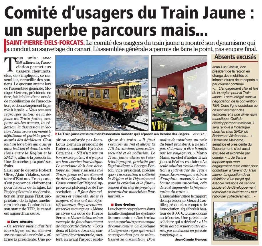 Article l independant ag comite des usagers du train jaune 2017