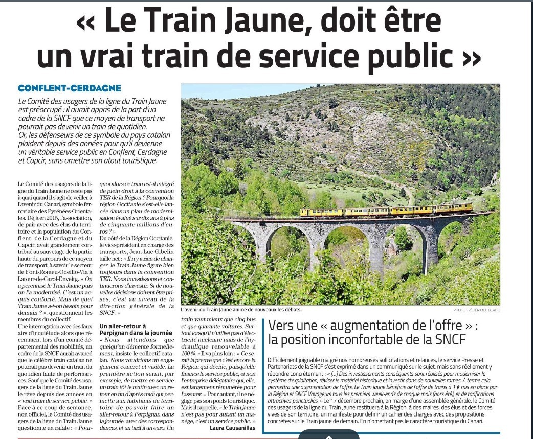 Article l independant le train jaune doit etre un vrai service public novembre 2022