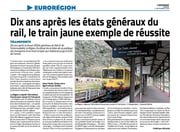 Article l independant vendredi 5 septembre 2026 bilan investissements train jaune et 10 ans des etats generaux du rail