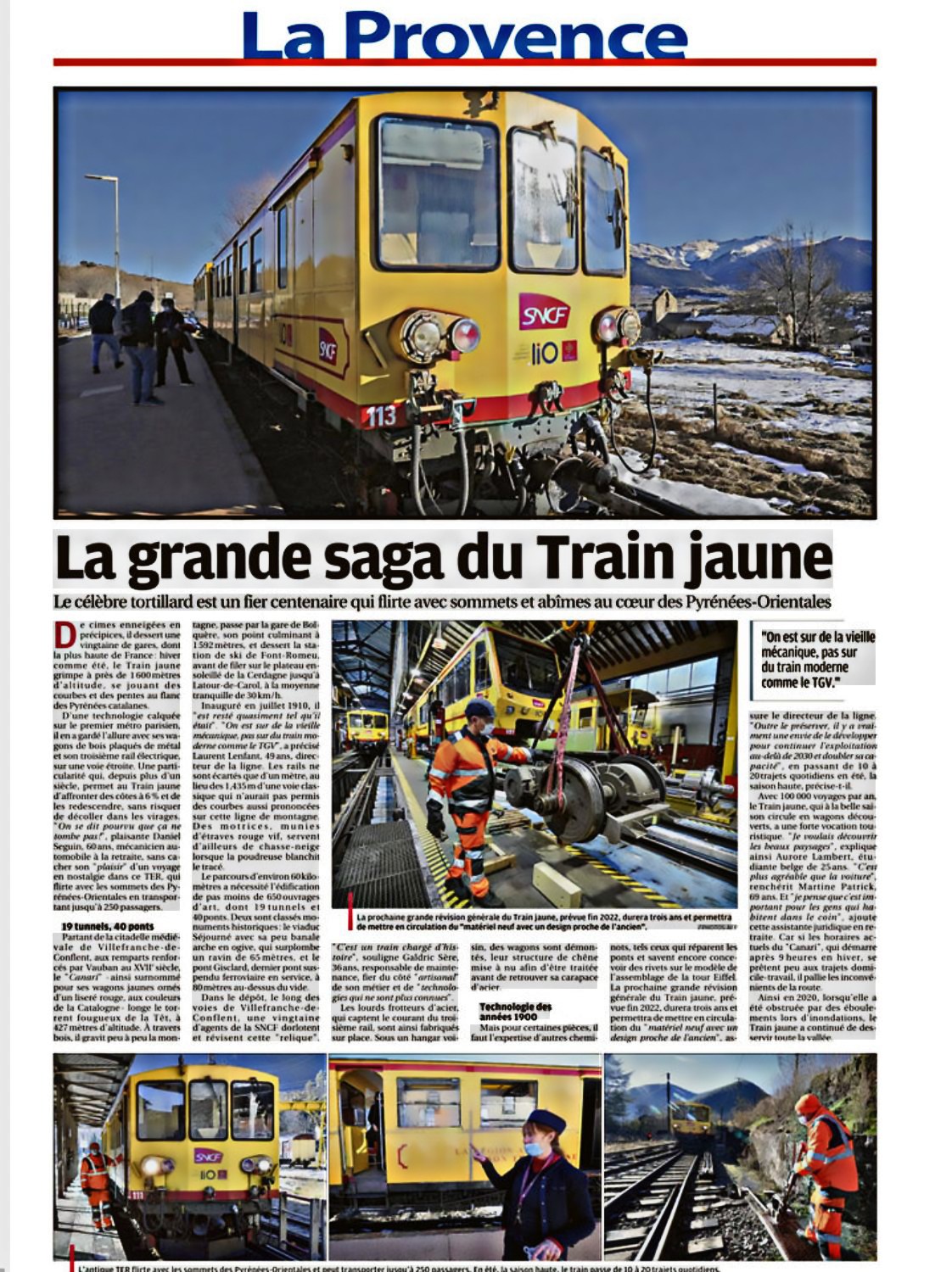 Article la provence la grande saga du train jaune fevrier 2022