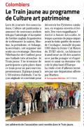 Article midi libre septembre 2023 association culture art patrimoine colombiers voyage en train jaune