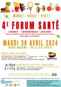 Affiche 4eme forum sante et train jaune bourg madame 30 avril 2024