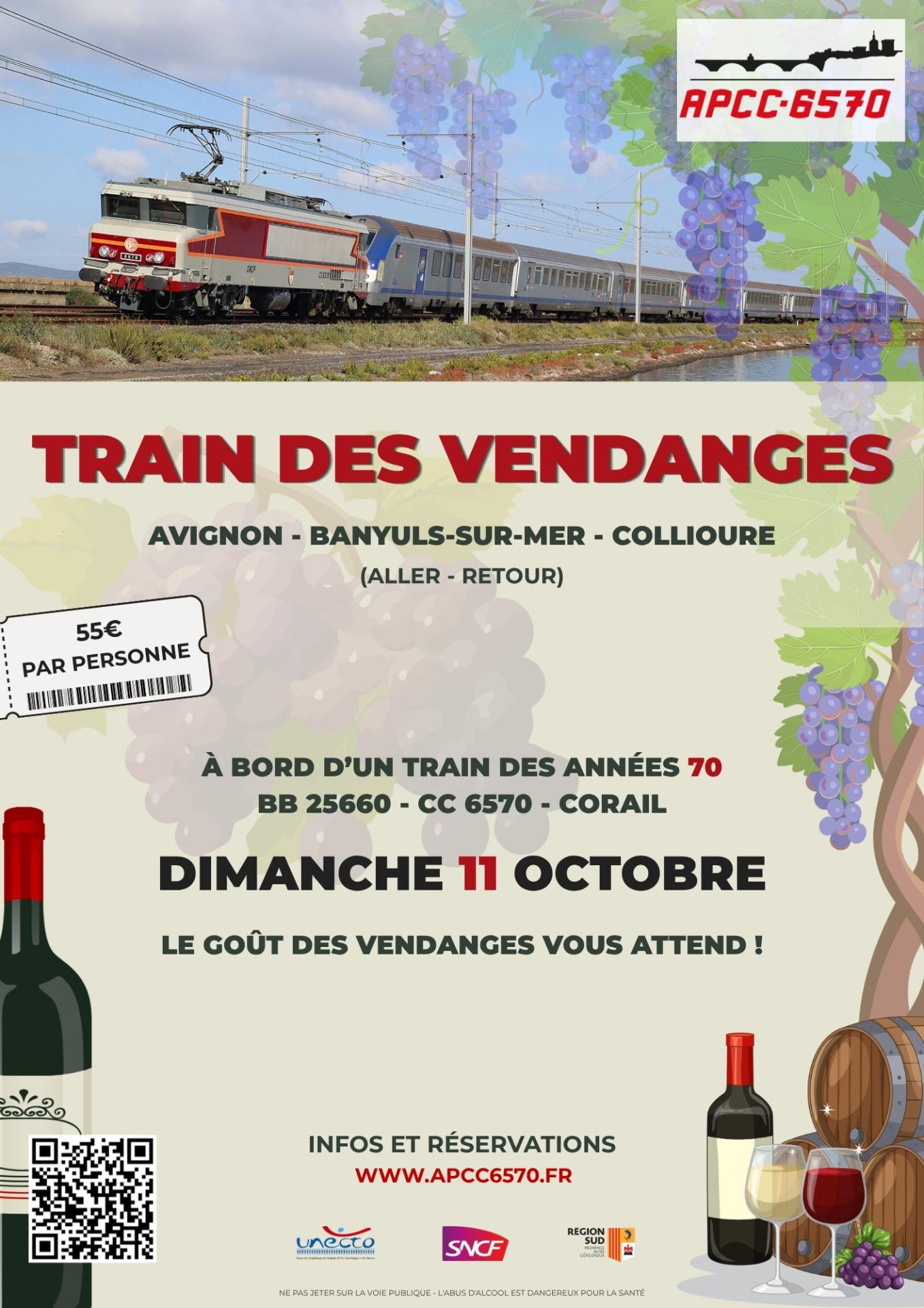 Affiche voyage apcc6570 train des vendanges 11 octobre 2026