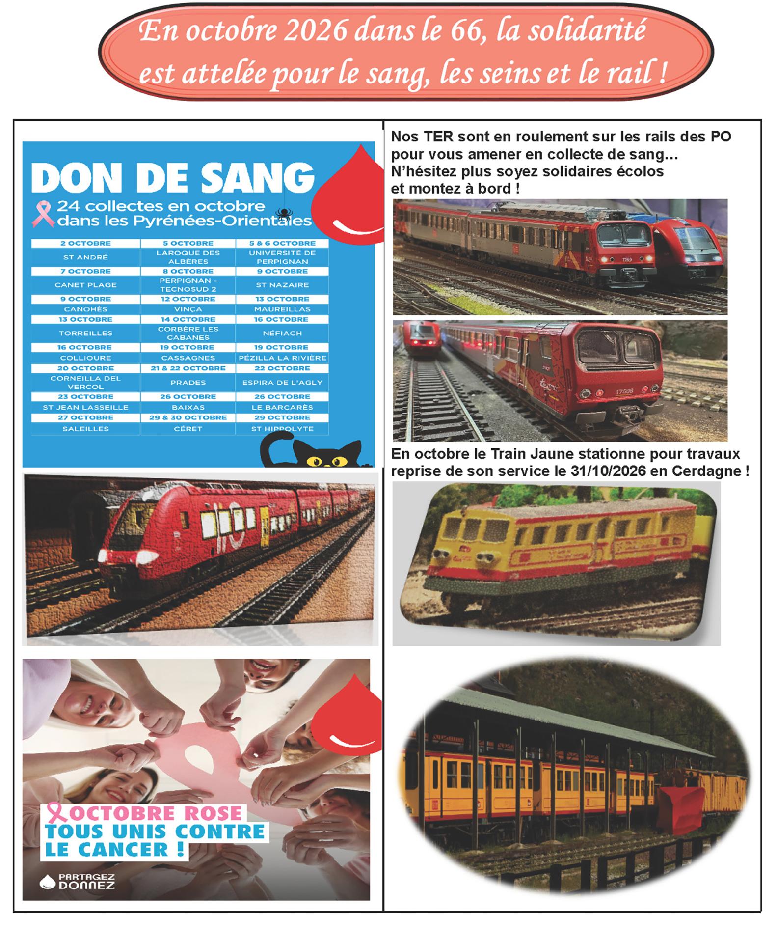 Photos assemblees don de sang po octobre 2026 train jaune reel et miniatures z2 agc x 73500 lr et lio