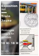 Visuel exposition timbres train jaune remparts villefranche de conflent octobre 2022